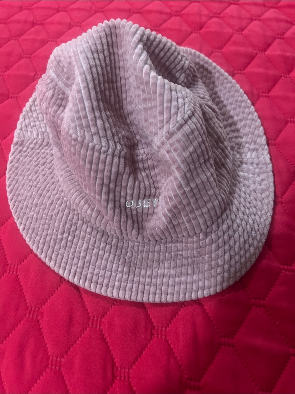 Obey Unisex Corduroy Bucket Hat in Dusty Pink